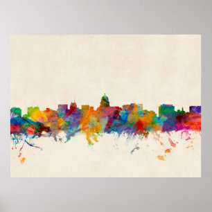 Madison Wisconsin Skyline Cityscape Poster