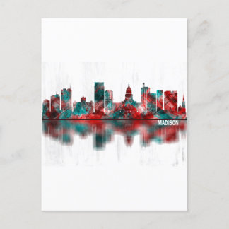Madison Wisconsin Skyline Feiertagspostkarte