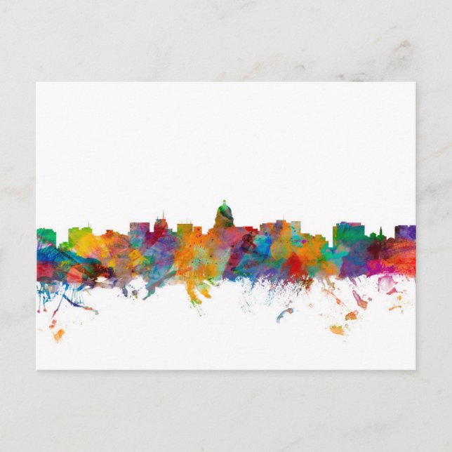 Madison Wisconsin Skyline Postkarte (Vorderseite)