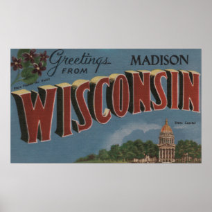 Madison, Wisconsin (Staat Hauptstadt/Blume) Poster