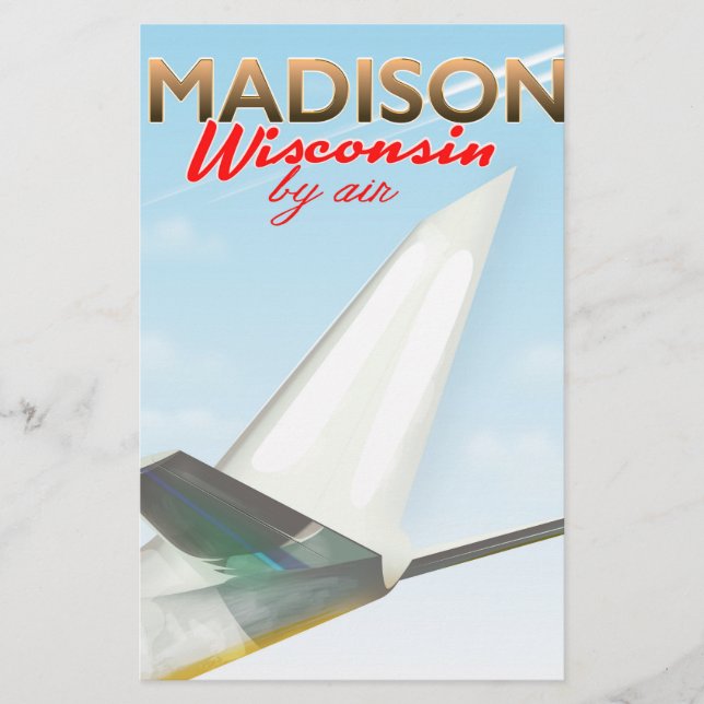 Madison Wisconsin USA Vintages Flugplakat Briefpapier (Vorderseite)
