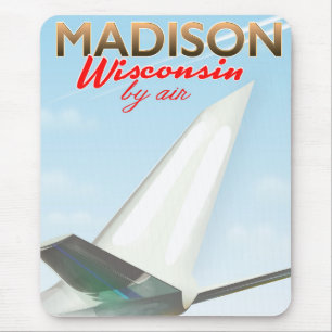 Madison Wisconsin USA Vintages Flugplakat Mousepad