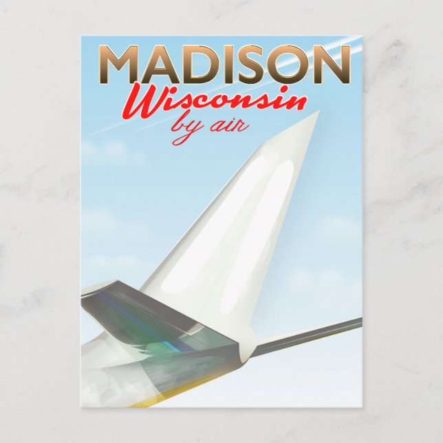 Madison Wisconsin USA Vintages Flugplakat Postkarte (Vorderseite)