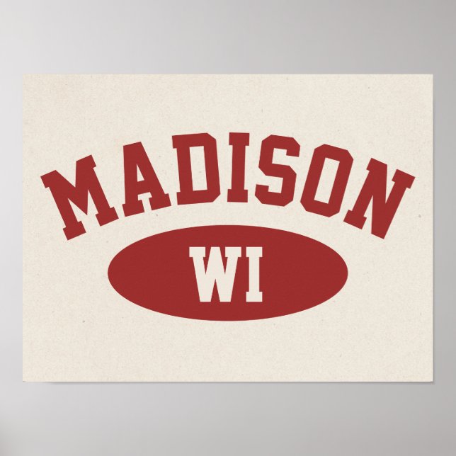 Madison, Wisconsin Vintage Sportposter Poster (Vorne)