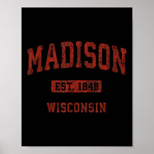 Madison Wisconsin Wi Vintage Sportdesign Poster
