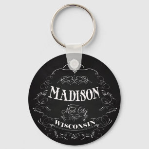 Madison, Wisconsin - wütende Stadt Schlüsselanhänger
