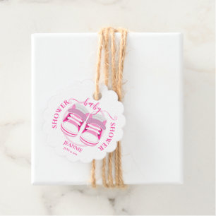 MÄDLICH PINK HINTERN BABY SHOWER Round Gevor Tags Geschenkanhänger