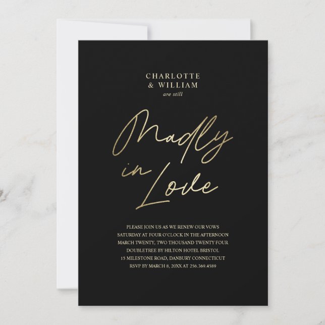 Madly in Liebe Vow Renewal Einladung (Vorderseite)