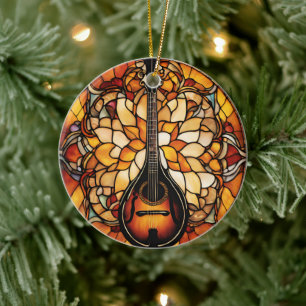 Madolin Music Keramik Ornament