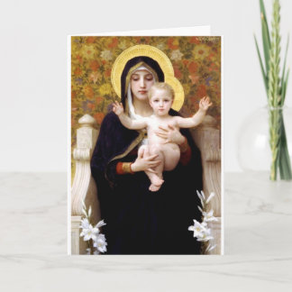 Madona mit Lilien Bouguereau antiker Malerei Karte