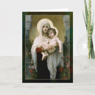 Madona mit Rose Feiertagskarte