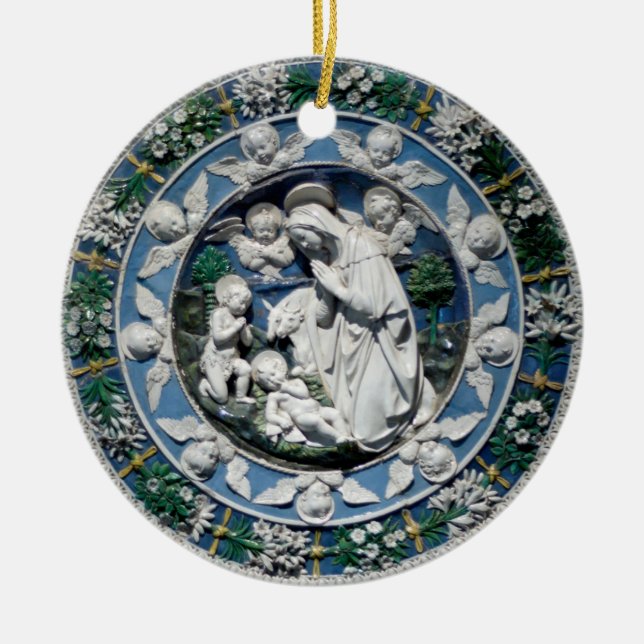 Madonna Adoring by Della Robbia Keramik Ornament (Vorne)