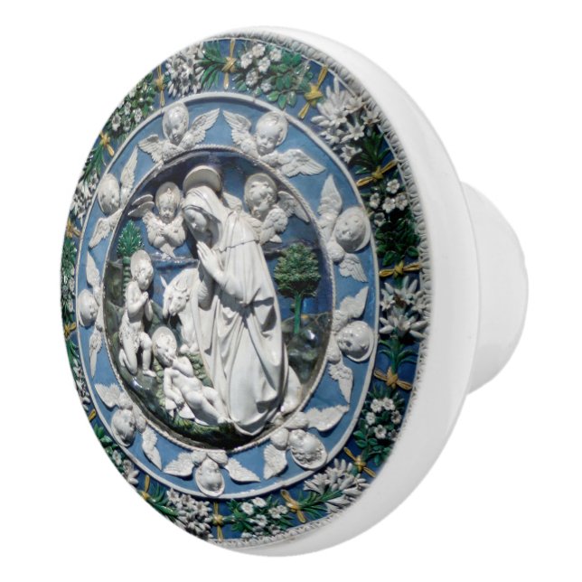 Madonna Adoring by Della Robbia Keramikknauf (Rechts)