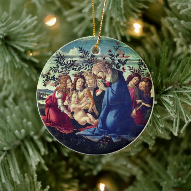 Madonna Adoring the Child with Five Angels Keramik Ornament (Baum)