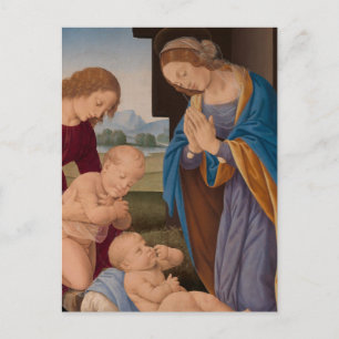 Madonna Adoring the Child with the Säugling Postkarte