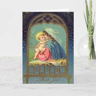 Madonna Baby Jesus Geburt Vintage Weihnachten