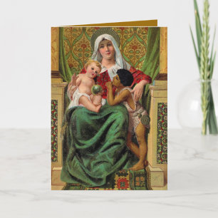 Madonna Baby Jesus Vintage Weihnachtskarte Feiertagskarte