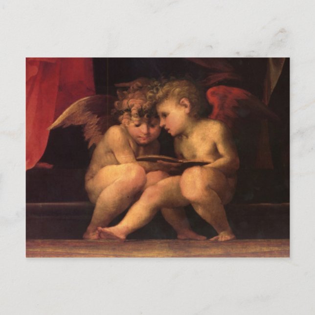 Madonna begeisterte im Detail mit vier Heiligen Postkarte (Vorderseite)