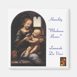 Madonna Benois - Quadrat-Magnet - Gemeinde Magnet