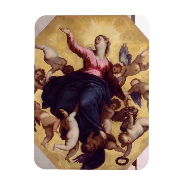 Madonna Carried by Angels (Deckenfresko) Magnet (Vertikal)
