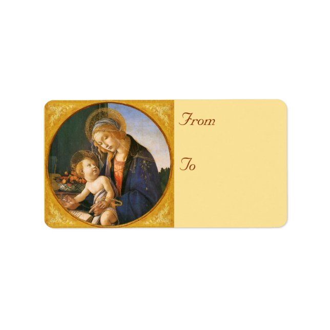 Madonna & Child Christmas Address Labels Adressaufkleber (Vorne)