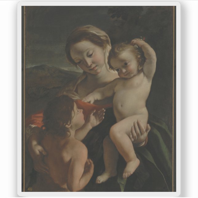 Madonna & Child mit dem Säugling St. John the Bapt Aufkleber (Vorderseite)