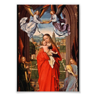 Madonna Christ Kind und Engel Fotodruck