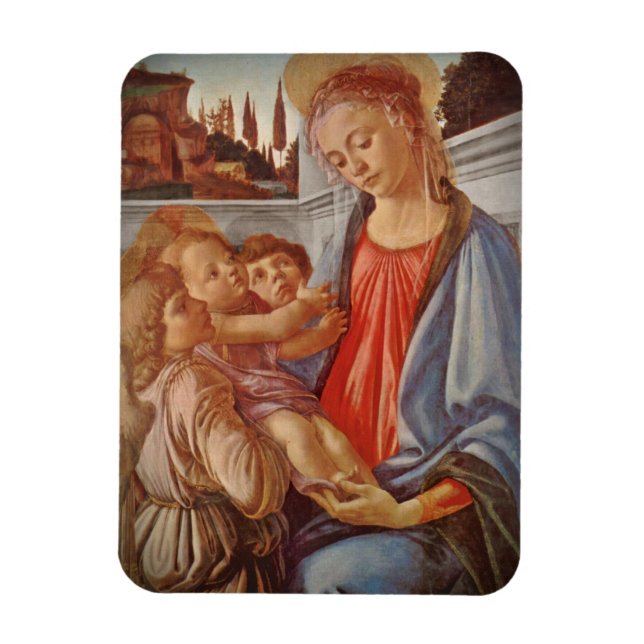 Madonna Christ Kind und Engel Magnet (Vertikal)