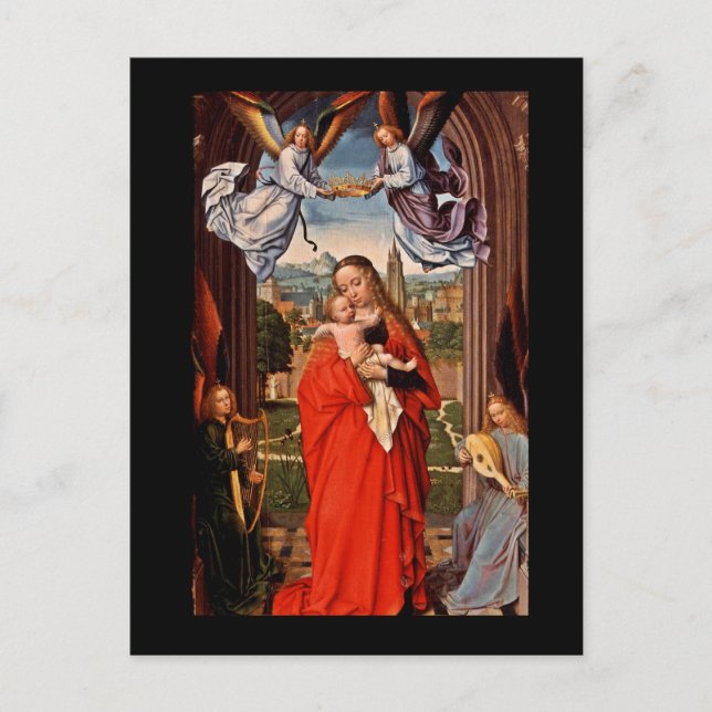Madonna Christ Kind und Engel Postkarte (Vorderseite)