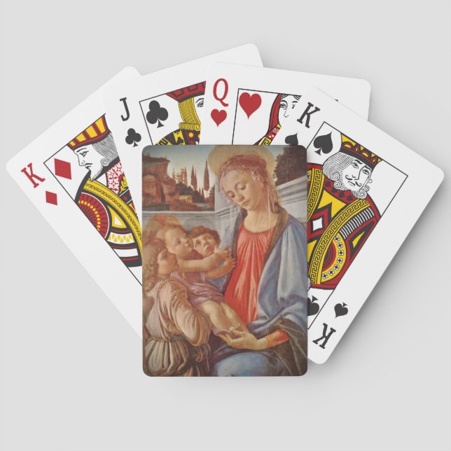 Madonna Christ Kind und Zwei Engel Spielkarten (Rückseite)