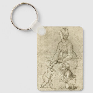 Madonna, Christus, Johannes der Täufer von Rapahel Schlüsselanhänger