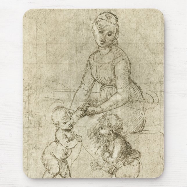 Madonna, Christus und Johannes Baptist von Rapahel Mousepad (Vorne)