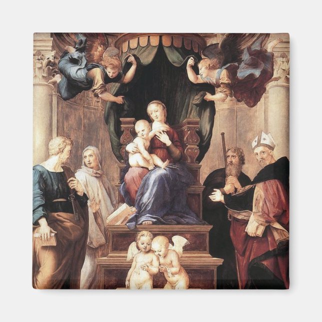 Madonna del Baldacchino - Raphael - c1506 Magnet (Vorne)