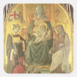 Madonna Del Ceppo, 1453 (und Detail 62016) Quadratischer Aufkleber