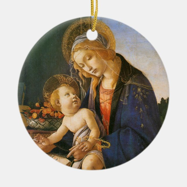 Madonna del Libro Botticelli Keramikornament (Vorne)