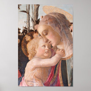 Madonna del Magnificat hält Baby Jesus Poster