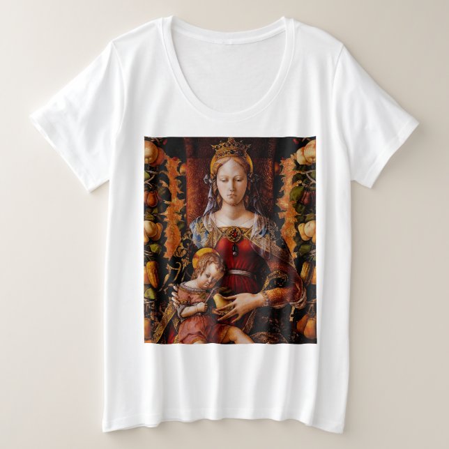 Madonna della Candeletta von Carlo Crivelli Große Größe T-Shirt (Design vorne)