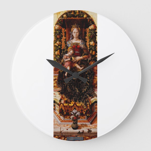 Madonna della Candeletta von Carlo Crivelli Große Wanduhr (Vorderseite)