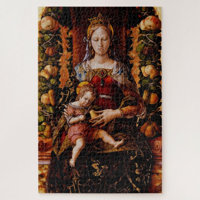 Madonna della Candeletta von Carlo Crivelli Puzzle (Vertikal)