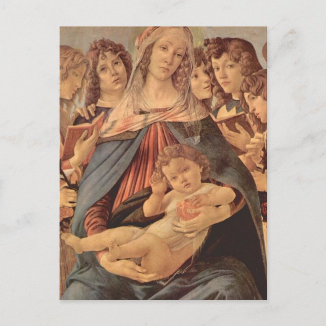 Madonna della Melagrana durch Botticelli Postkarte (Vorderseite)