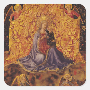 Madonna der Bescheidenheit mit Christuskind und Quadratischer Aufkleber