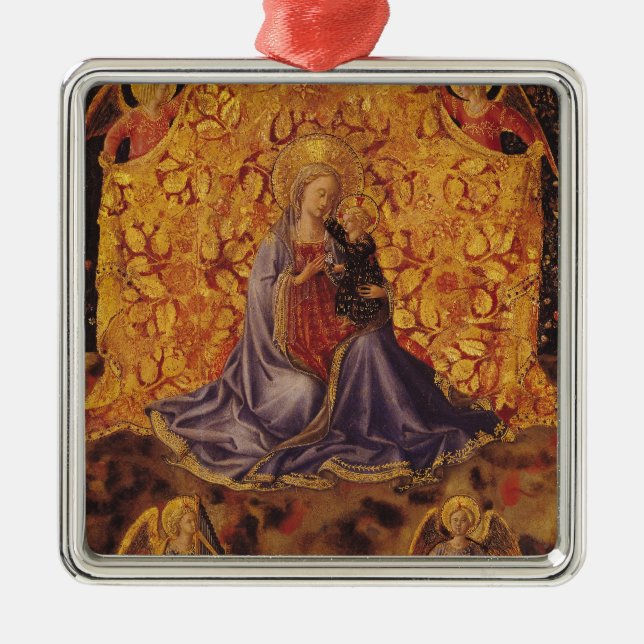 Madonna der Bescheidenheit mit Christuskind und Silbernes Ornament (Vorne)