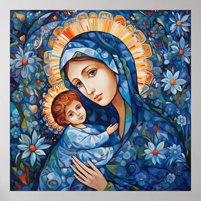 Madonna der Blüten Poster (Vorne)