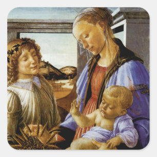 Madonna der Eucharistie Quadratischer Aufkleber
