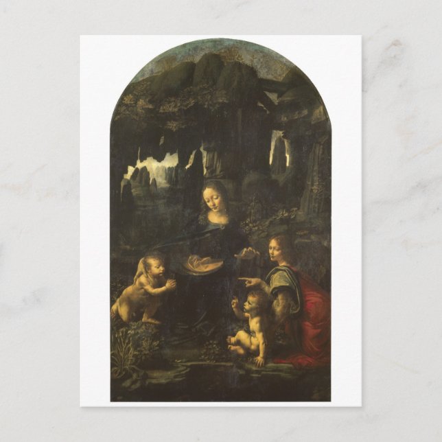 Madonna der Felsen durch Leonardo da Vinci c.1483 Postkarte (Vorderseite)