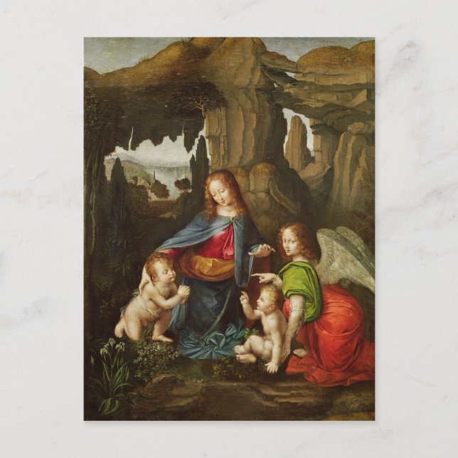 Madonna der Felsen Postkarte (Vorderseite)