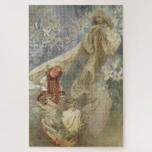 Madonna der Lilien von Alphonse Mucha Puzzle