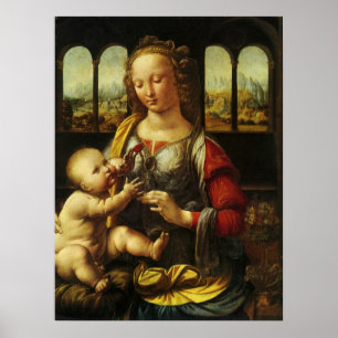 Madonna der Nelke von Leonardo da Vinci Poster