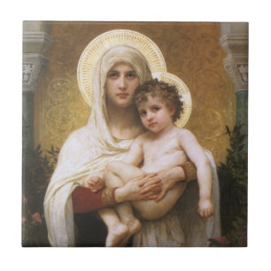 Madonna der Rose von Bouguereau Fliese