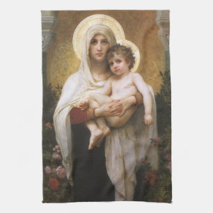 Madonna der Rose von Bouguereau Geschirrtuch